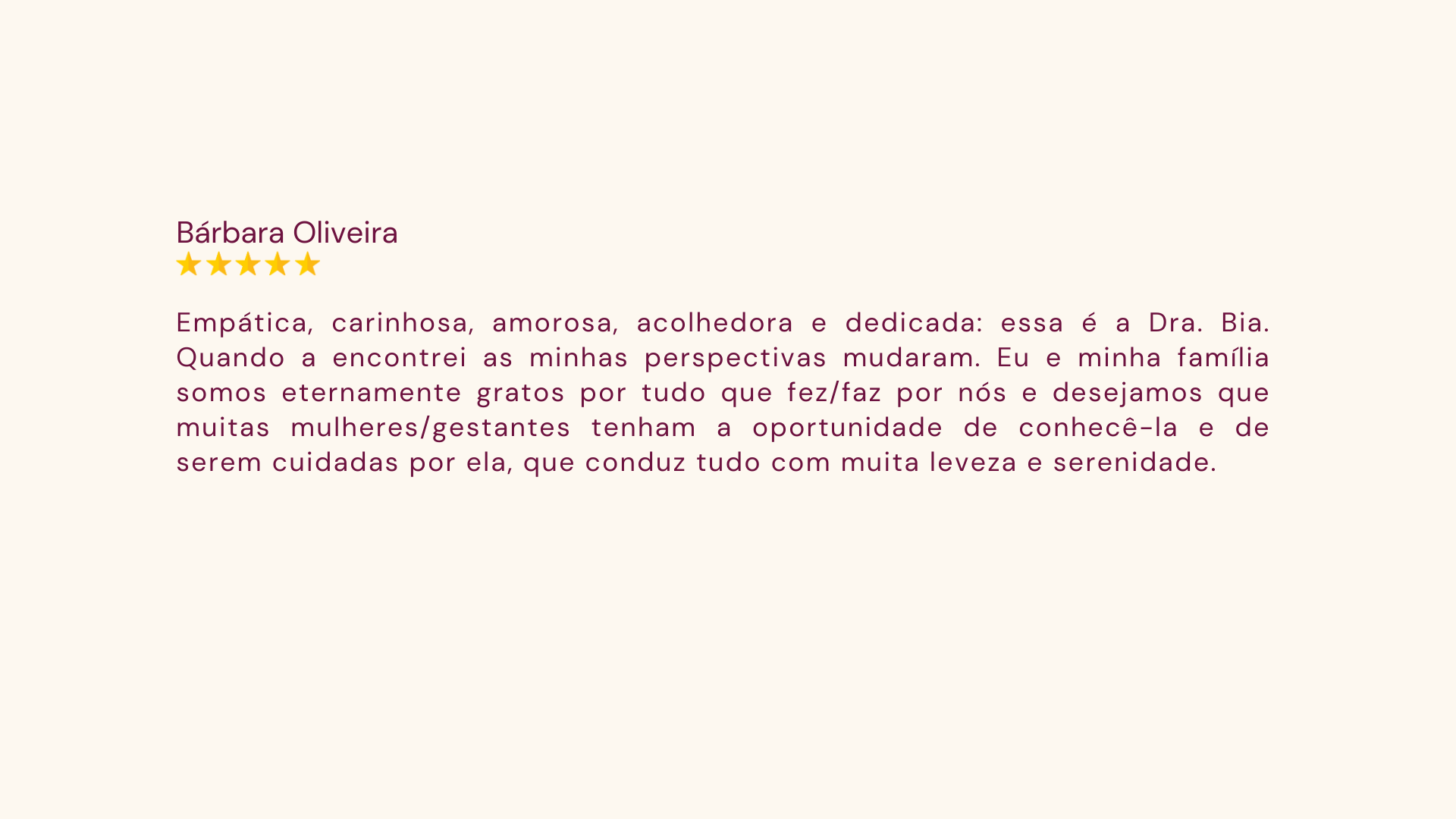 Depoimento de Bárbara Oliveira
