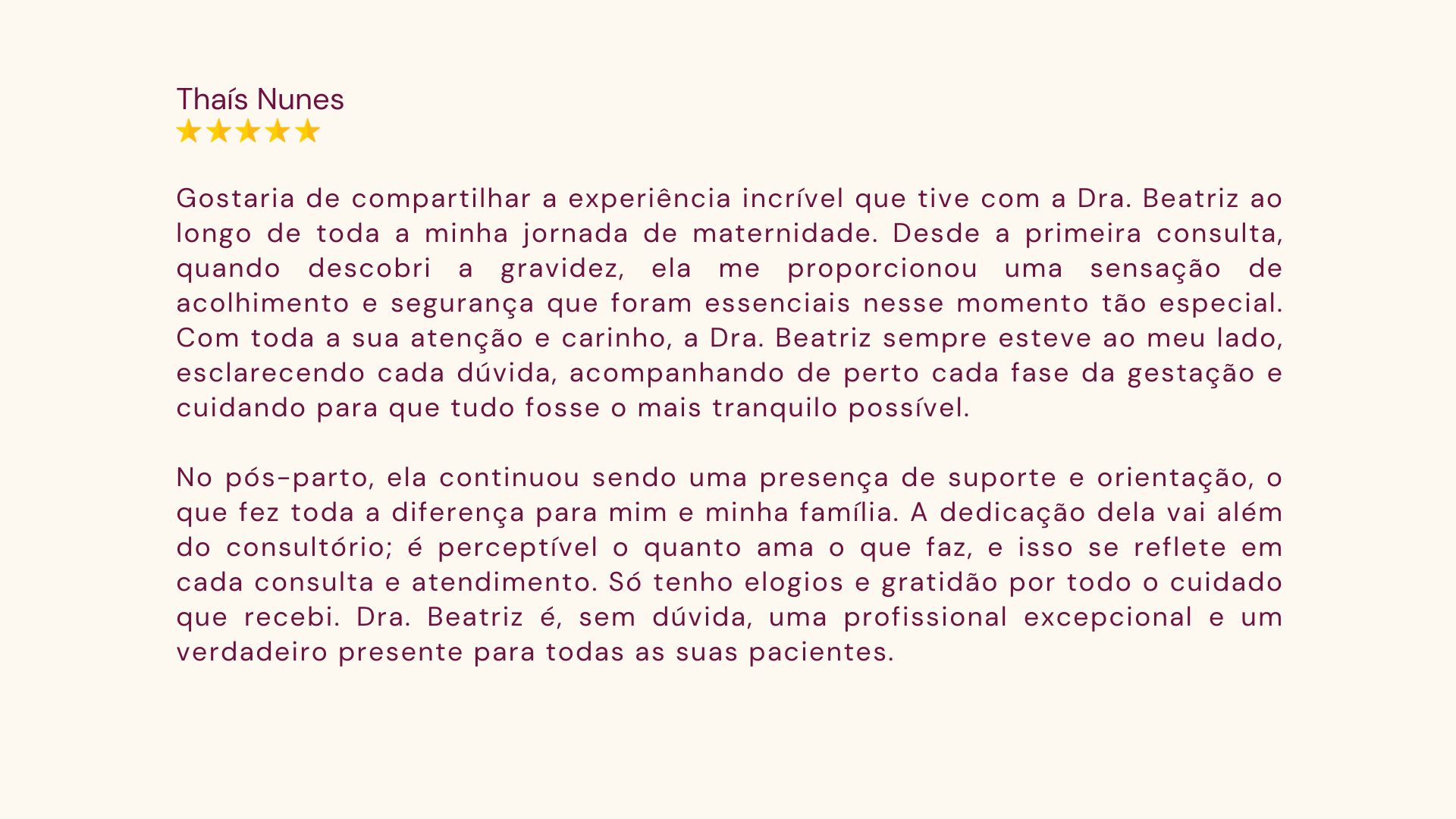 Depoimento de Thaís Nunes