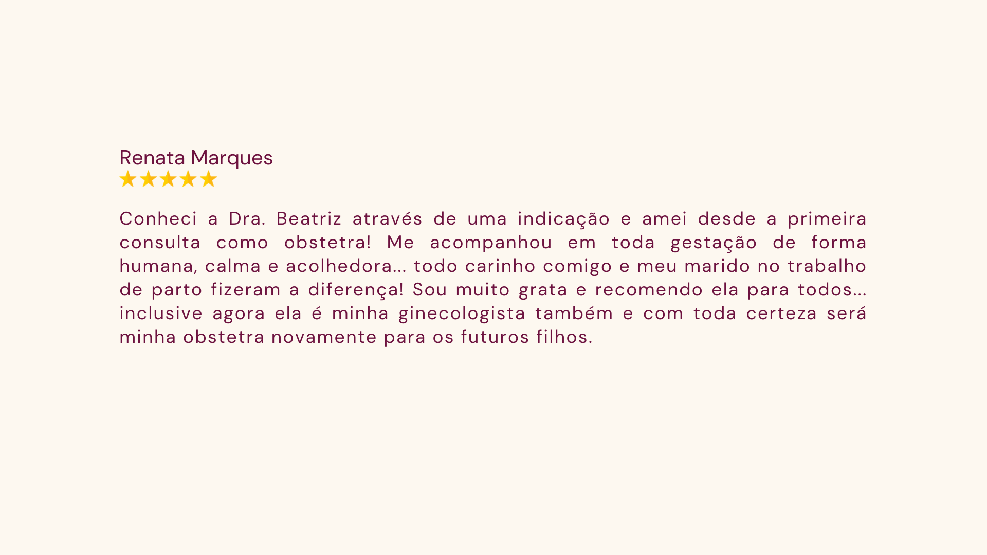 Depoimento de Renata Marques