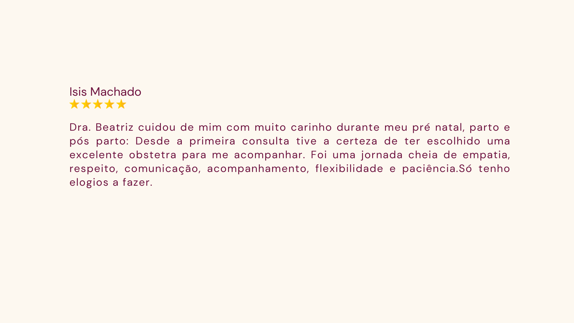 Depoimento de Isis Machado