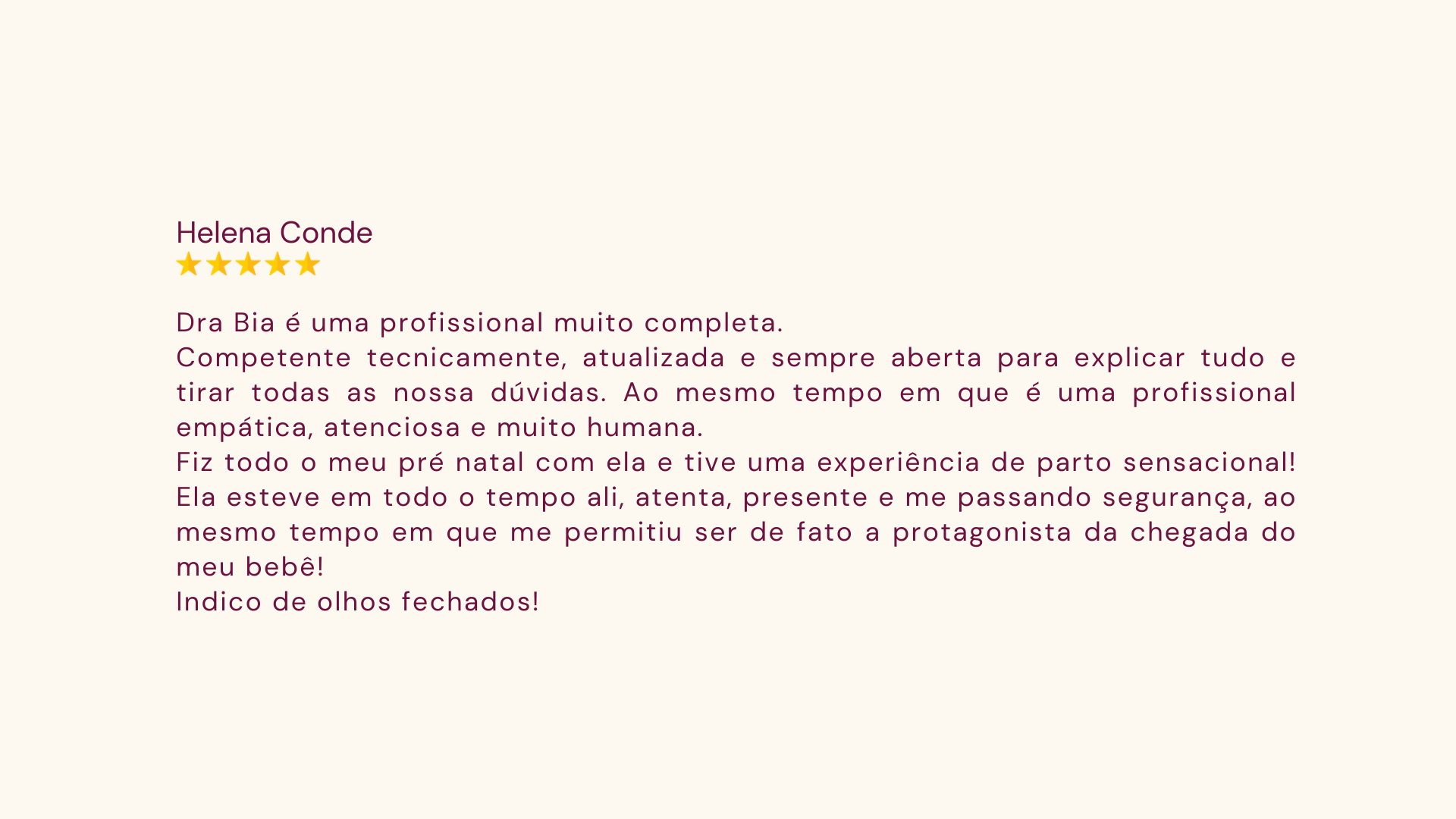Depoimento de Helena Conde