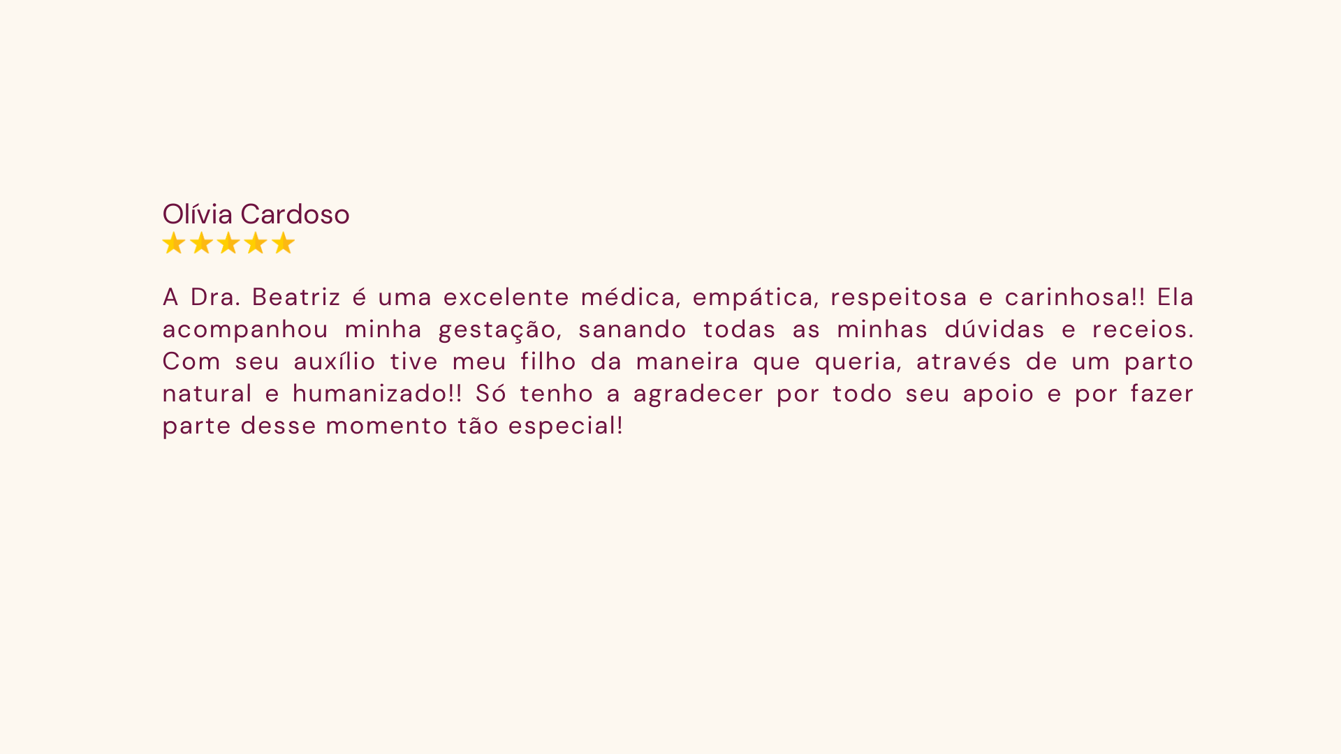 Depoimento de Olívia Cardoso